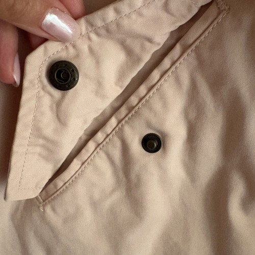 Benetton cotton parka with hood like new, pink, size M