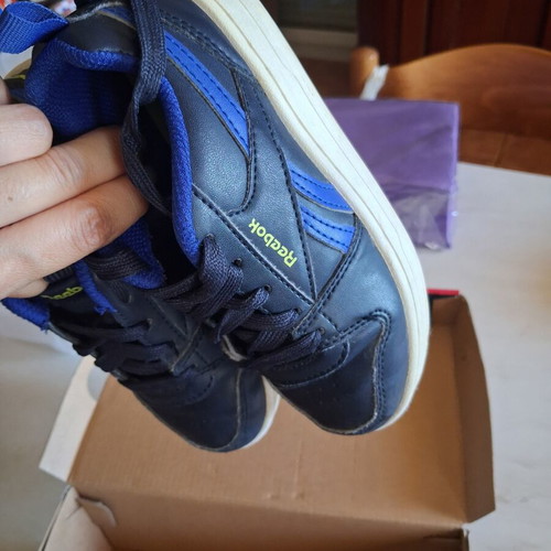 Reebok kids' shoes size 28, blue athletic sneakers