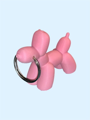 Μπρελόκ Balloon Dog κατόπιν παραγγελίας, άσπρο και ροζ