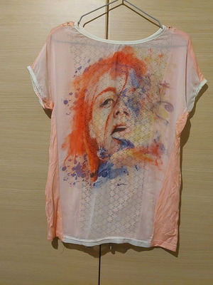 C-throu colorful short-sleeve blouse like new