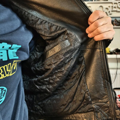 Leather motorcycle jacket used, size XL, genuine leather