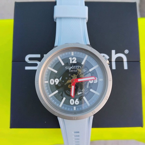Swatch Big Bolt Moment Unisex Watch with Turquoise Silicone Strap