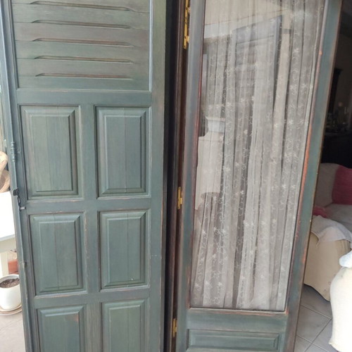 Wooden window frames used with glass, shutters and casings complete set