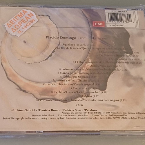 Placido Domingo From My Latin Soul CD new, classical