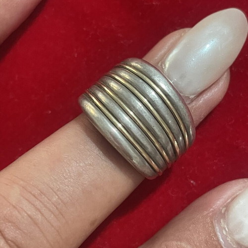 Silver gold ring 925 585 used, size 54