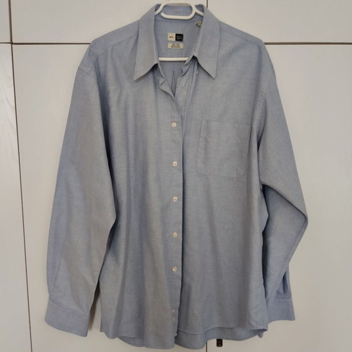 Zara men's shirt blue basic sport 100% cotton like new, size XL
