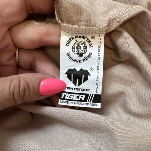 Tiger Muay Thai Phuket Thailand Graphic T-Shirt XL beige cotton like new