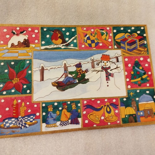 Christmas cards new, pack of 5 with envelopes