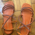Marco Tozzi orange sandals with rhinestones, size 39