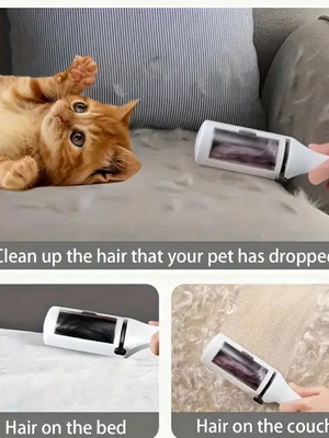 Pet Hair Removal Brush new, with reusable container