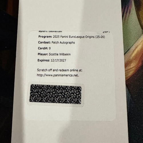 2025-26 Origins EuroLeague Scottie Wilbekin Patch Autographs