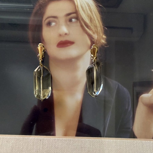 Smoky Quartz Earrings vintage, like new
