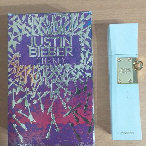 Justin Bieber perfume packaging used, empty bottle