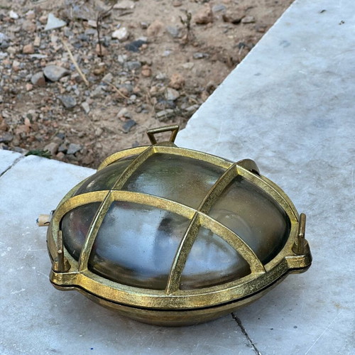 Industrial ceiling/wall light used, bronze, nautical style