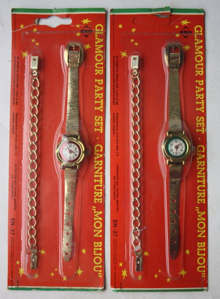 2X VINTAGE 1974 GLAMOUR PARTY SET ΠΛΑΣΤΙΚΟ ΡΟΛΟΪ ΠΑΙΧΝΙΔΙ MASAL ESCO USA WEST GERMANY ΣΦΡΑΓΙΣΜΕΝΑ !