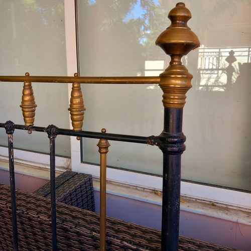 Old metal bed headboard used