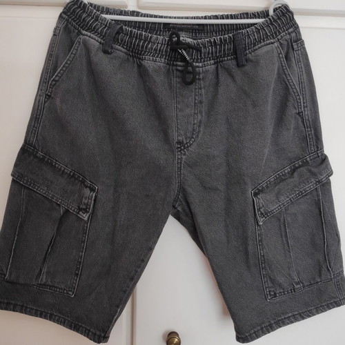 Denim cargo shorts XL black and grey like new