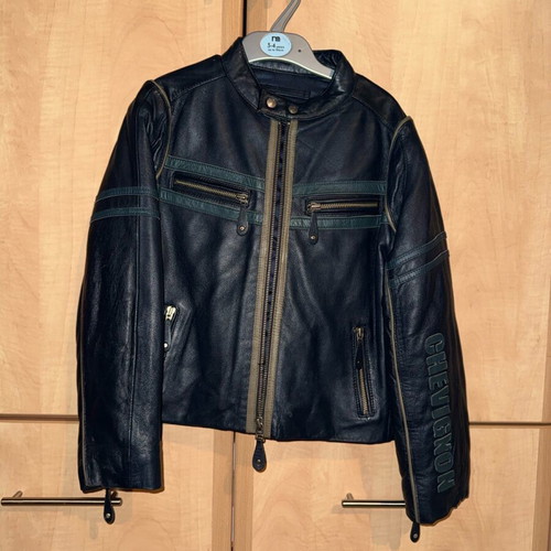 Chevignon Biker leather jacket for 8 years like new, black