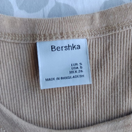 Bershka crop top beige, new, size S