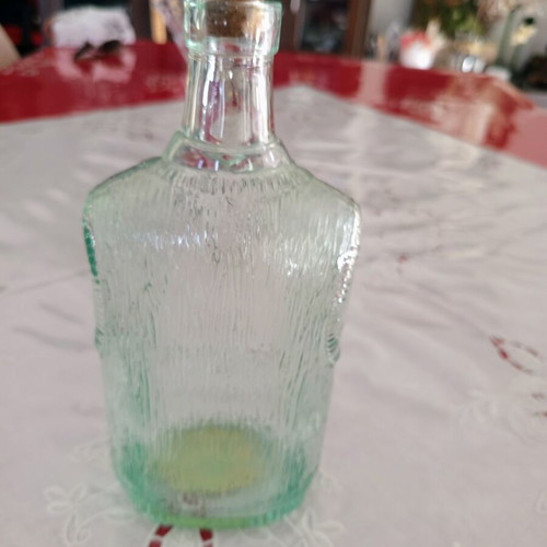 Vintage glass bottle Bormioli Rocco with vest and bow tie design, like new