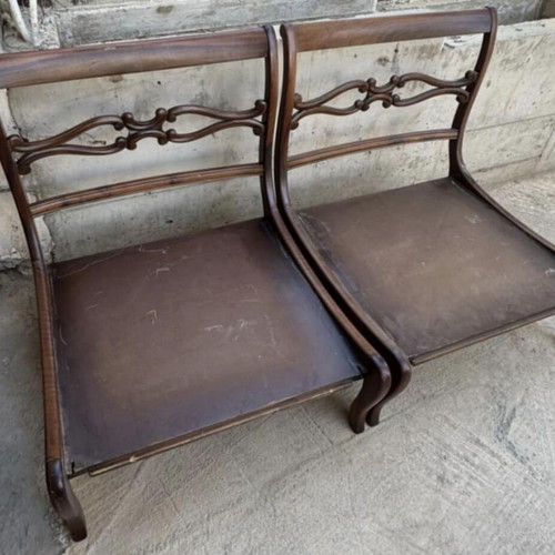 Antique armchairs used, set of 2, 70cm width