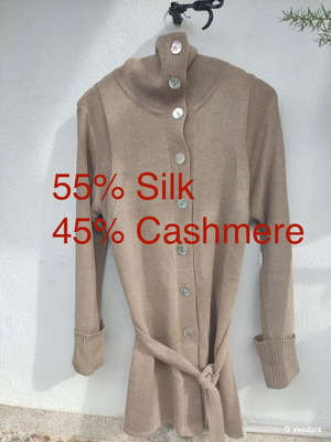 Peter Hahn cardigan used 55% cashmere 45% silk with belt size 38