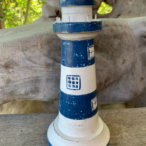 Wooden decorative lighthouse new, hand-carved and painted