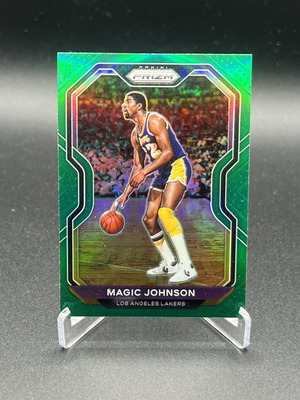 2020-21 Panini Prizm Green Prizm Magic Johnson card