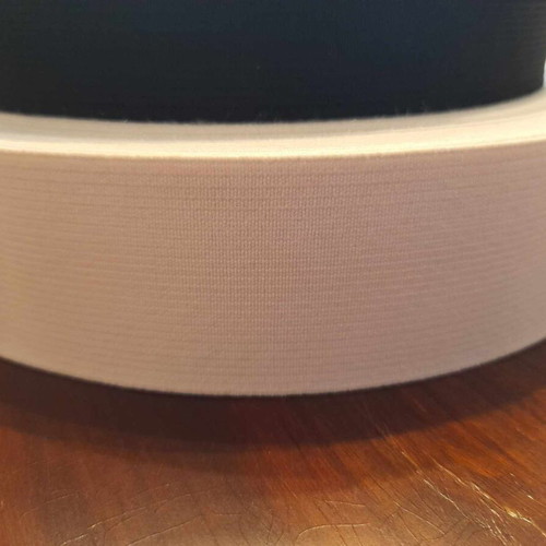 Hard elastic white, 4 cm width, new