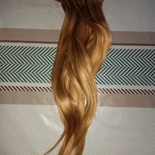 Hair Extensions like new, 50cm, 90% natural hair with brush