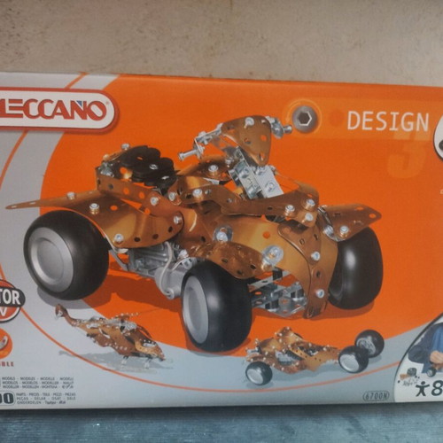 Meccano Erector Design 3 construction toy new with 10 metal models