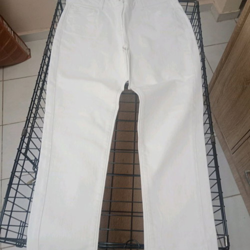 M&S women's boyfriend pants white new size 42