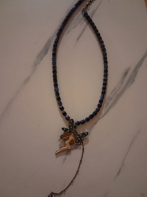 Necklace like new, unique blue and purple jewelry
