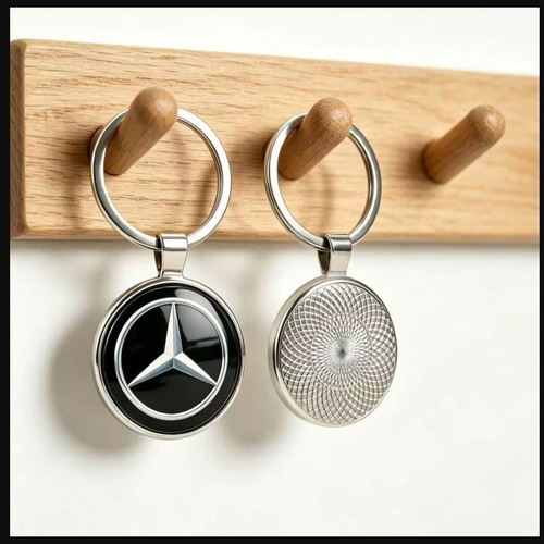 Mercedes-Benz metal keychain new, black and silver