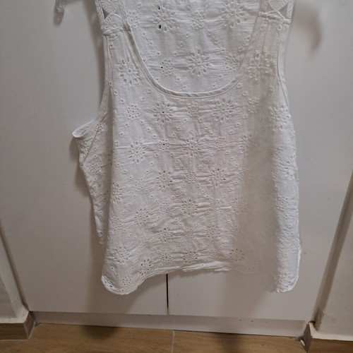 Sleeveless white top