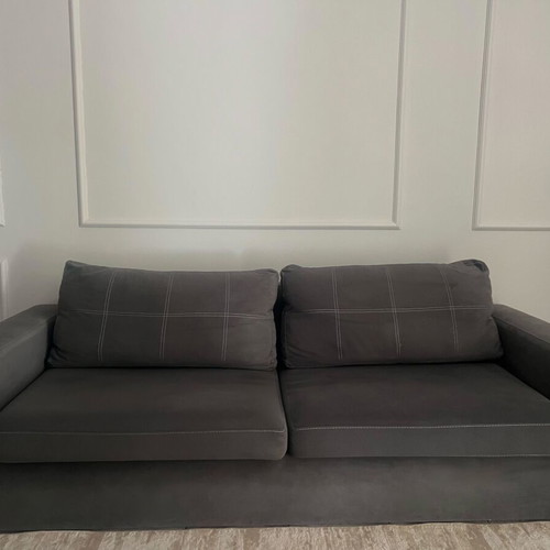 Marmaridis two-seater sofa 2.20m like new, grey water-repellent fabric