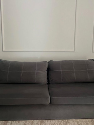 Marmaridis two-seater sofa 2.20m like new, grey water-repellent fabric