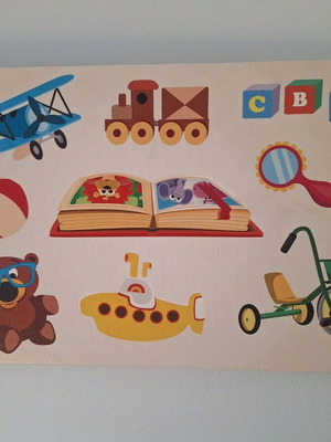 Picture with children's themes like new, colorful illustrations