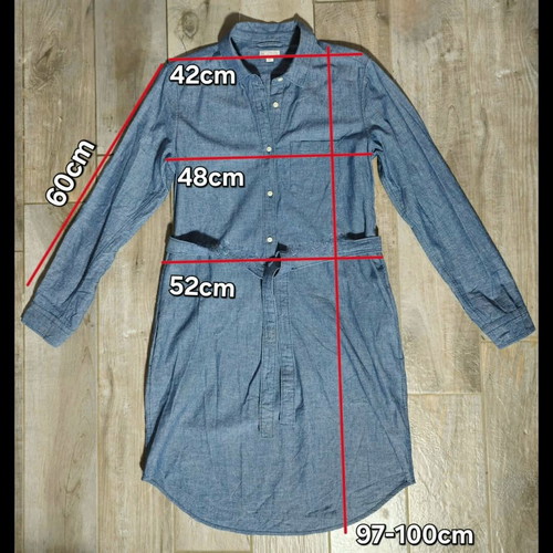 Gap shirt dress with pockets and belt like new, size M, blue