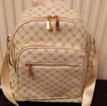 Backpack new beige with large capacity and multiple compartments