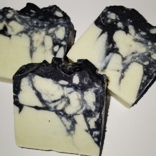 Handmade soap with activated charcoal, witch hazel, olive oil, castor oil, coconut oil & shea butter