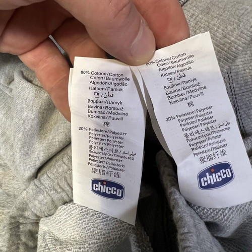Chicco Baby Tracksuit Set Grey/Black Raglan Top and Joggers Size 80/15M NWT