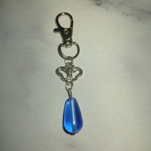Handmade magic keychain blue and silver