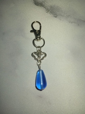 Handmade magic keychain blue and silver