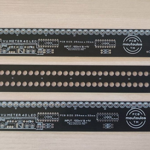 Audio Stereo VU Meter Bar 2x40 Leds (8xLM3915) Stereo PCB with Black Panel new