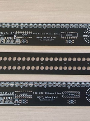 Audio Stereo VU Meter Bar 2x40 Leds (8xLM3915) Stereo PCB with Black Panel new