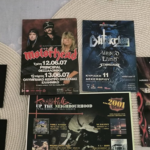 Metal flyers used, pack of 12 with 2 Judas Priest tickets