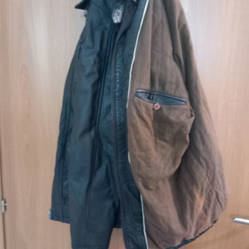 Leather jacket used, black, size XXL