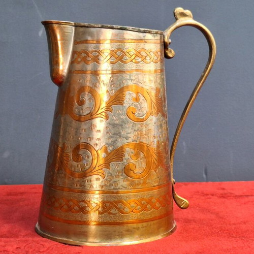 Copper jug used, folk art collectible