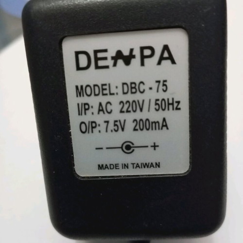 Power adapter 7.5V 200mA like new, Denpa DBC-75